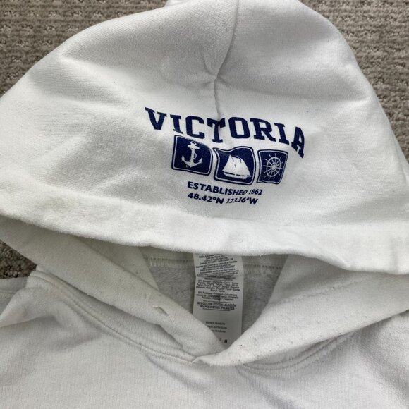 Victoria British Columbia Canada Hoodie Sweater Men Medium M White Activewear - Picture 4 of 10